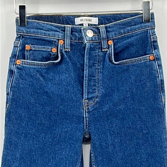 Re/Done 90's High Rise Ankle Crop Jeans in Western Rinse - Size 24 - Picture 3 of 10